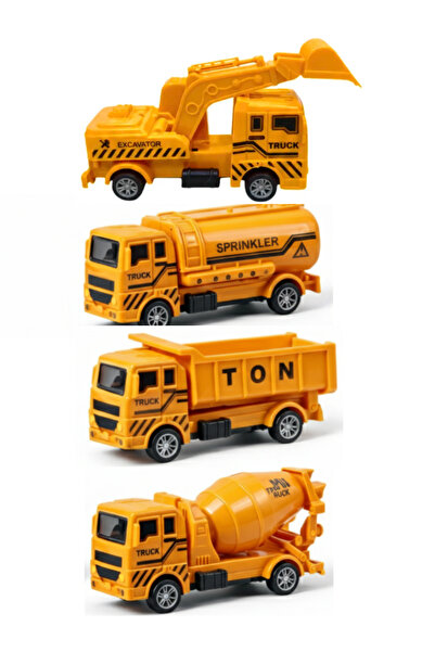 a v d a 4'Lü Çek Bırak İş Makineleri Kepçe+Beton Mikseri+Tanker+Harfiyat Kamy...