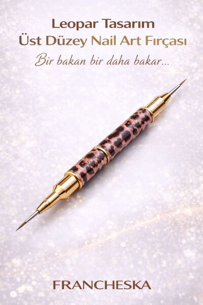 Francheska DOUBLE ÇİFT FIRÇALI LÜX LEOPAR tIRNAK SANATI NAİL ART TASARIM FIRÇ...