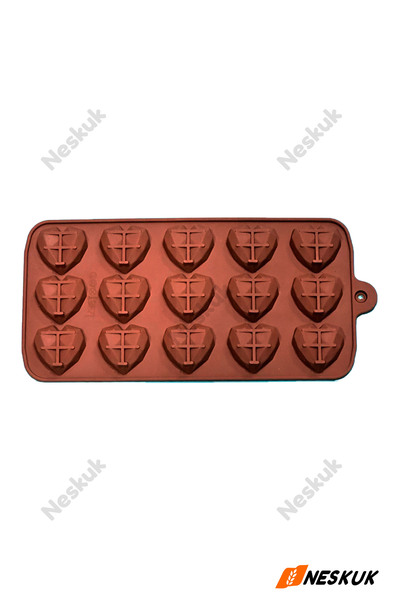 Neskuk قالب سيليكون ثلاثي الأبعاد على شكل قلب لصنع الشوكولاتة والشموع والصابو...