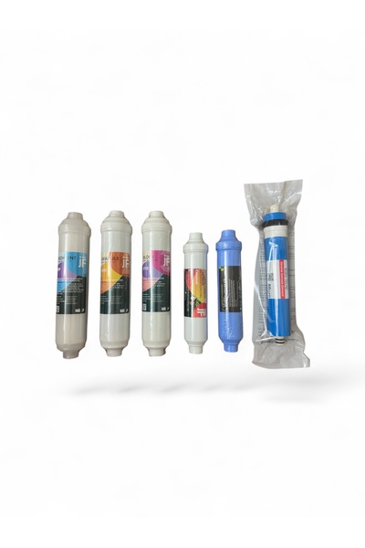 saya water 6 lı Su Arıtma Filtresi Seti Roby Tecnic 80 GPD Membran + Mineral ...