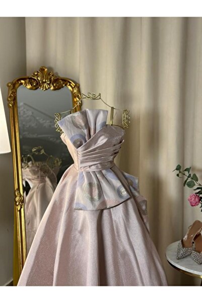 vanus fashion فستان سهره ميدي 4680