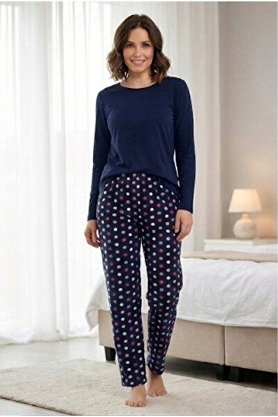 Pi Giyim بنطلون بيجامة نسائي من الصوف - خصر مطاطي، شتوي، دافئ ومريح