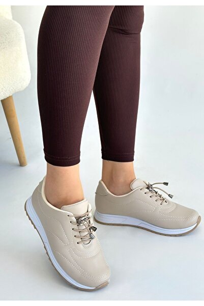 Zerenyus Ορθοπεδικά άνετα αθλητικά παπούτσια με κορδόνια Fino Beige