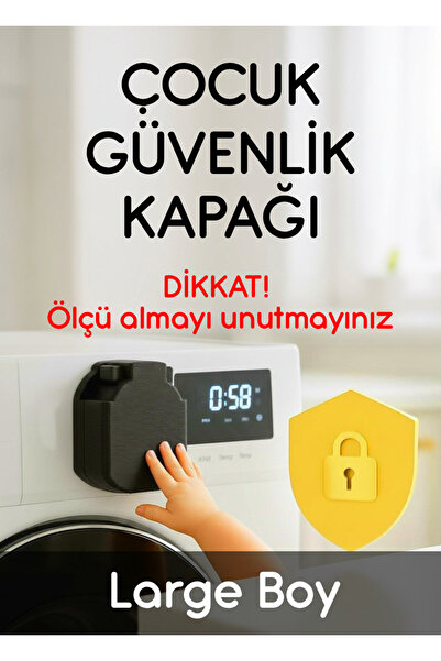 Kreston Design قفل الأجهزة المنزلية - غطاء أمان للأطفال - مقاس L لون أسود