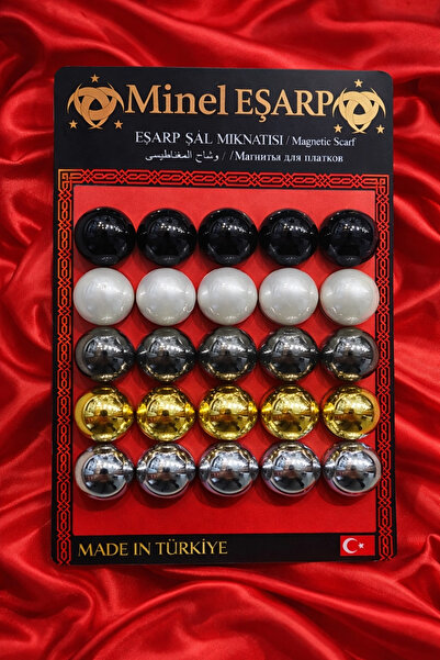 MODA Mineleşarp gold rose siyah gümüş parlak eşarp şal mıknatısı bir çift