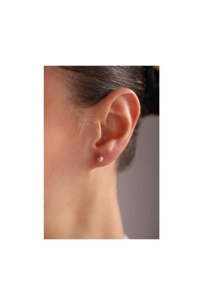 Tufanlar Kuyumculuk 8 Ayar Altın Kalemli Vidalı Top Küpe 0,50GR 4mm.