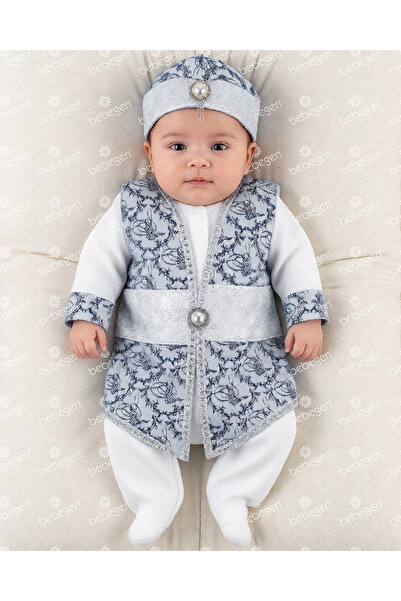 bebegen Tuğra Laci Gümüş Şehzade Erkek Bebek Mevlüt Takımı