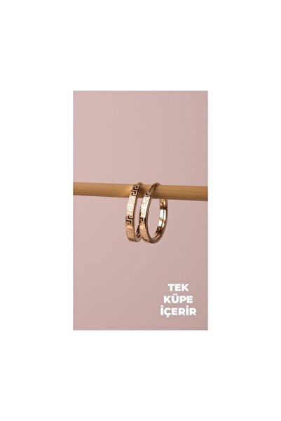 Tufanlar Kuyumculuk Altın Tek Düz Desenli Halka Küpe 1.6 cm Gizli Kilit