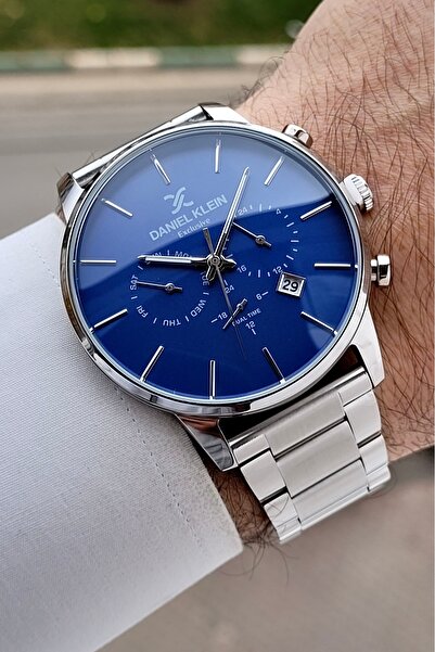 Daniel Klein Men's Wristwatch with Navy Blue Dial Adjustable Strap Internal I...