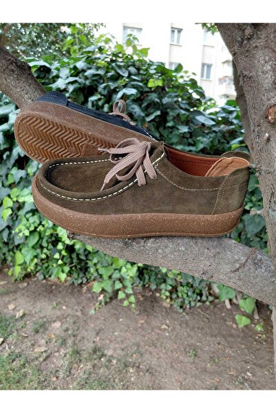 Henne pantofi clasici ortopedici din piele naturala piele intoarsa kaki