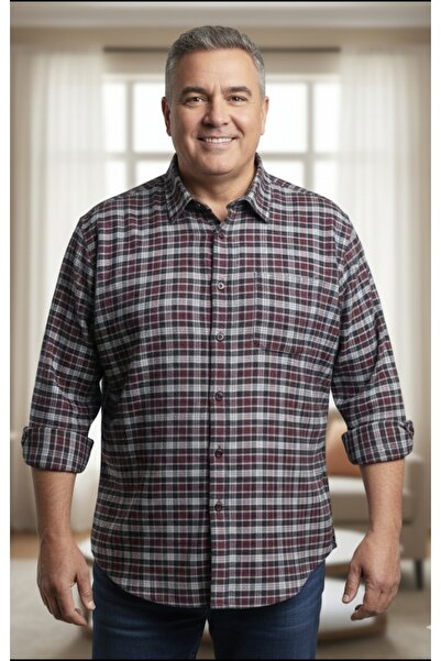 Grand Star قميص رجالي شتوي كلاسيكي بأكمام طويلة وجيب، مقاس كبير، مصنوع من الص...