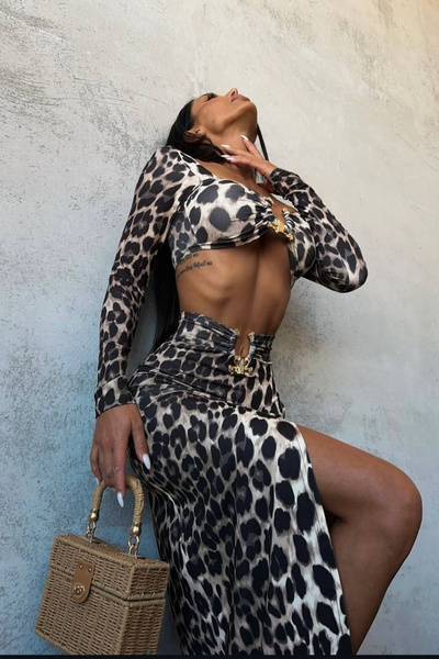 Love Fab Set de fuste crop cu fante cu accesorii Glop