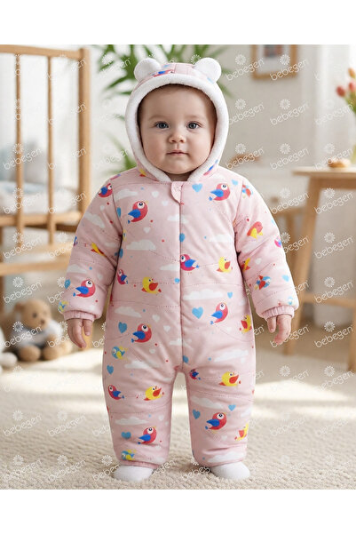 bebegen Baby Girl Salmon Cosmonaut Footless Jumpsuit