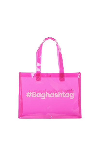 Baghashtag حقيبة الشاطئ الشفافة الوردية