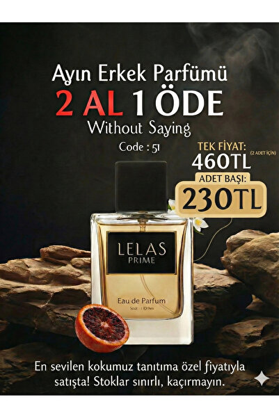 Lelas Prime 51 Without Saying Edp 55 ML - Aromatik Erkek Parfümü