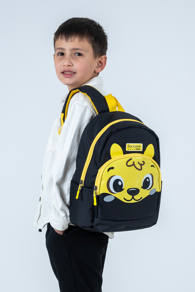 Probag Rucsac unisex pentru grădiniță pentru copii cu față de ursuleț galben ...