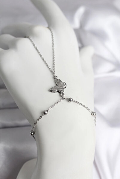 shopwave ساعة نسائية من الفولاذ 316L بلون فضي على شكل فراشة من شاهميران