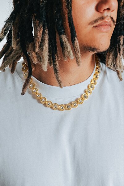 Crupt Studio 12mm Iced Out Round Tennis Chain Erkek Kolye KA1379AL