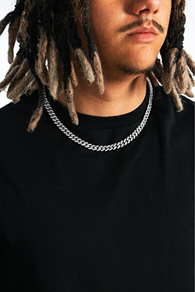 UKHWD SUPPLY 8mm Iced Cuban Chain Zincir Kolye KA1148GM