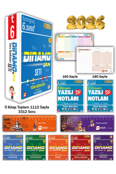 Tonguç Yayınları 6. Sınıf Dinamo Tüm Dersler Soru Bankası Seti + 6. Sınıf 1. ...