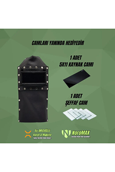 POYDER Deri Kapaklı Kaynakçı Baş Maskesi Kapaklı Kaynak Maskesi Deri Kaynak M...