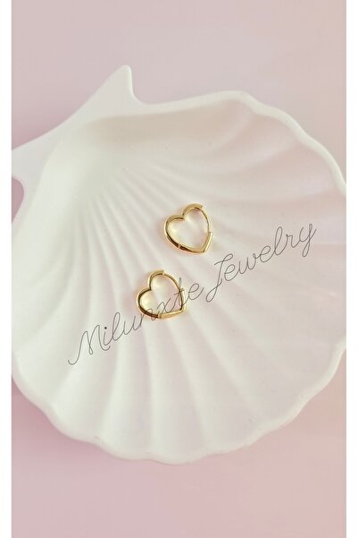 MİLUNXTE أقراط Xuping Vip غير قابلة للصدأ بلون ذهبي من الفولاذ على شكل قلب صغير