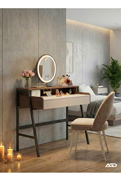 AGD Luxury dressing table with modern lighting for the bedroom, 80*40*126cm, ...