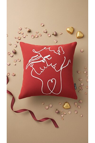 Go Veform Love Themed Punch Embroidered 2-Piece Throw Pillow Cover 43X43 cm |...