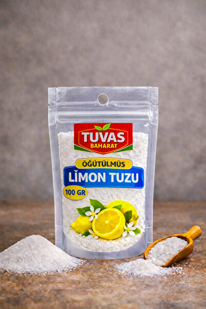 TUVAS BAHARAT Limon Tuzu 100 Gram(Sitrik Asit) 100% Saf | Gıda Tipi, Çok Amaç...