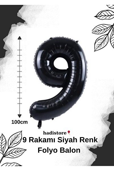 hadistore بالون أسود اللون مقاس 100 سم - بالون من الفويل متوافق مع الهيليوم ل...
