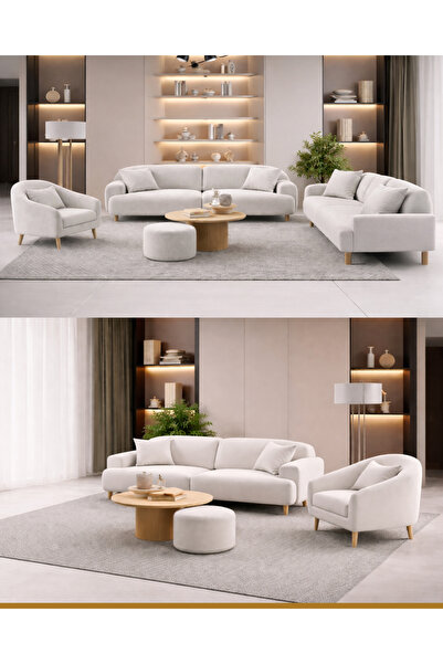 inegölmobilyası Puffy Koltuk Takımı %100 GÜRGEN 3-3-1