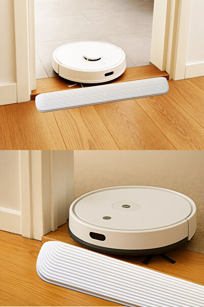 Roboqoq 3cm x 85cm Beyaz Robot Süpürge Rampası Kapı Eşik Rampası