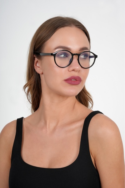 Olivier Philippe Black Round Blue Light Protective Glasses