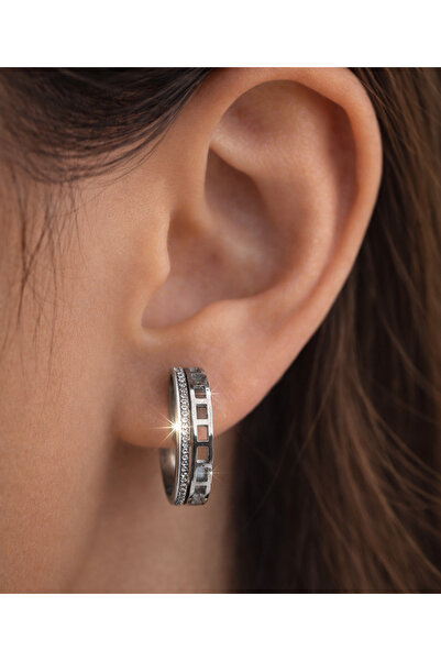 Elissa Zirkon Taş Kaplı Paslanmaz Çelik Halka Küpe