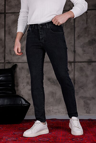 MODAMESTO Blugi pentru bărbați, antracit, slim fit, din lycra