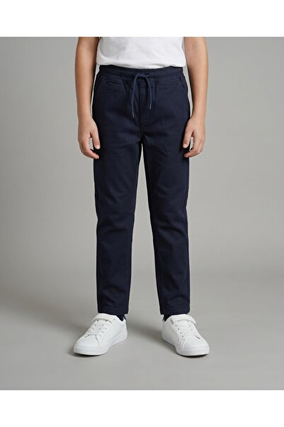 ovit Παντελόνι από λινό για αγόρια ελαστικό ύφασμα Navy Blue με ελαστική μέση...