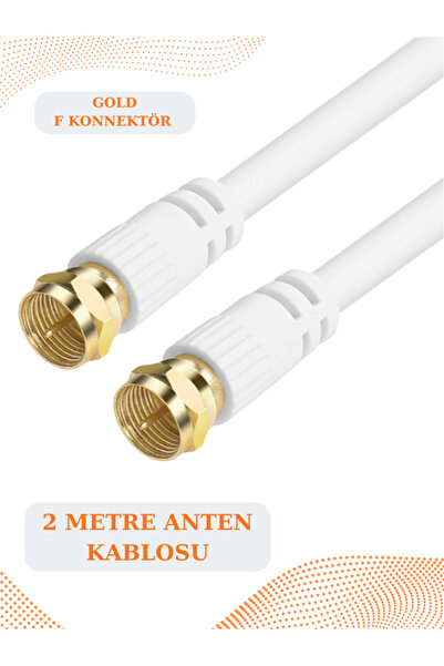 POLOTECH 2 METRE ANTEN KABLOSU HAZIR 4K Çanak Lnb Kablosu ( Altın uç F Konnek...