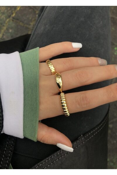 Dropaksesuar 3'lü Yüzük Seti Ayarlanabilir