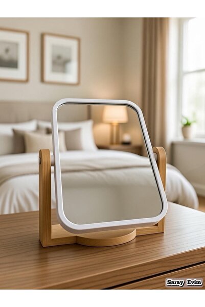 saray evim Ahşap Orta Kare Makyaj Ayna