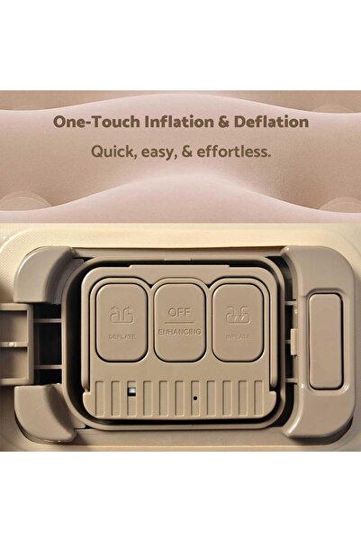 HOMEDIFIER Full Size Air Mattress Twin with Built-in Pump with Carry Storage Bag Beige Single