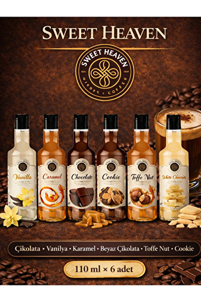 Sweet Heaven 6'lı Kahve Şurubu 110mlx 6adet - Bestseller ( 660ml )