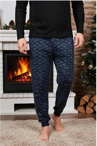 Pi Giyim Ανδρικές χειμερινές πιτζάμες με ριχτάρια άνετα μαλακά και χοντρά εσώ...