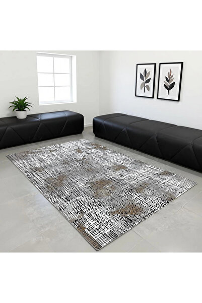 Merinos Halı Harvard Koleksiyonu 39401-080 Siyah-Kahve