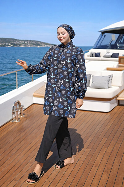 DLC Tekstil Women's Fully Covered Hijab Swimwear, 3-Piece Set