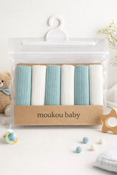 moukou Soft 6-Pack 100% Organic Cotton Baby Wipes Set – 30X30 cm – Suitable f...