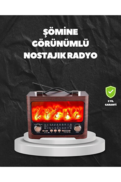 shopwave Solar Şarjlı Şömine Işıklı Bluetooth Hoparlör – Radyo, USB, TF Kart ...