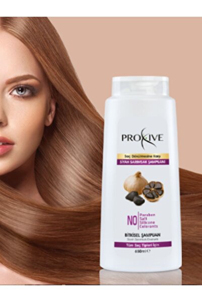 PROXİVE شامبو الثوم الأسود سعة 650 مل - خالي من الملح والبارابين والسيليكون و...
