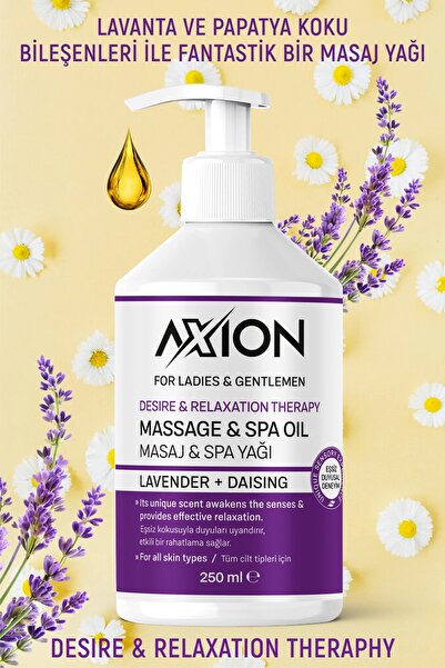 AXION Afro Dizyak Etkili Masaj & SPA Yağı Lavanta Özlü + Daising 250 ML Cilt Nemlendiricili