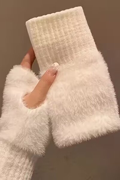 Hitit Socks Mănuși de iarnă termice, fără degete, elastice, din fleece, 1 per...