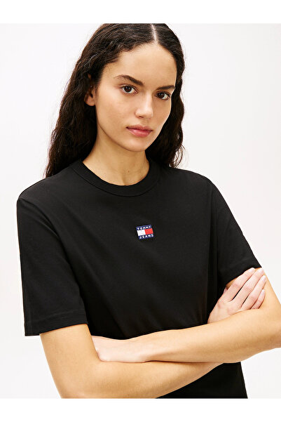 Tommy Hilfiger TJW Armalı Kutu Kesim Kadın Siyah T-shirt DW0DW22202BDS
